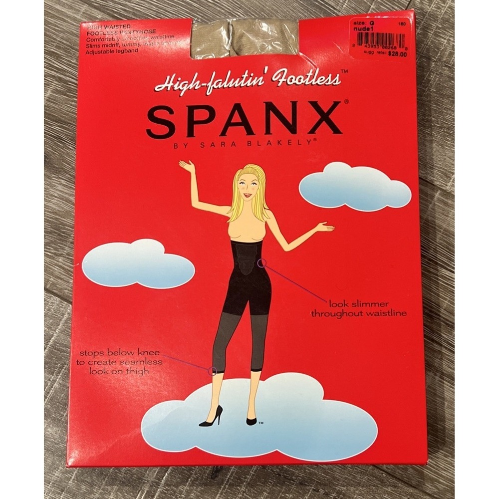 Spanx High-Falutin' Footless High Waist‎ Pantyhose Plus Size G Nude